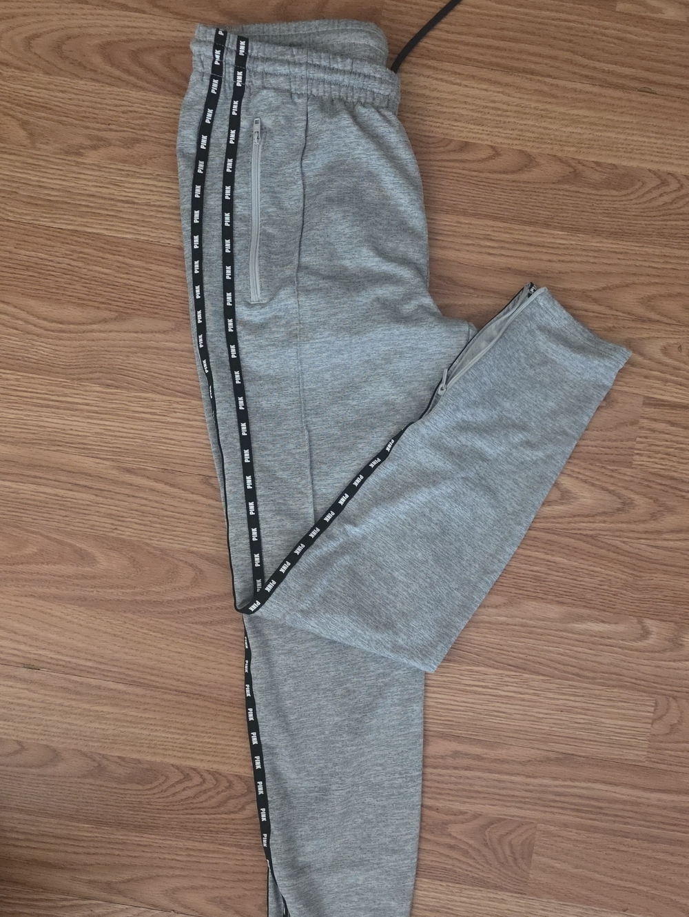 PINK Victoria's Secret Gray Jogger Sweatpants with Black Trim